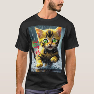 T-shirt Good Vibes seulement : Chat dans la pluie