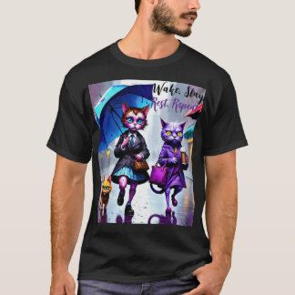 T-shirt Good Vibes seulement : Chat dans la pluie