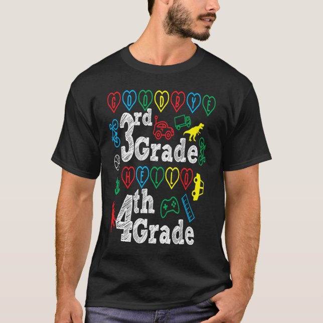 T-shirt Goodbye 3rd Grade Hello 4th Grade Back To School S (Devant)