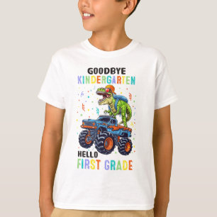 T-shirt Goodbye Kindergarten Hello 1st Grade Dinosaur Boys