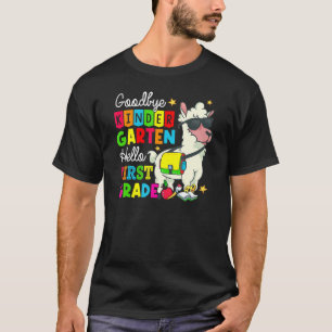 T-shirt Goodbye Kindergarten Hello 1st Grade Llama Girls
