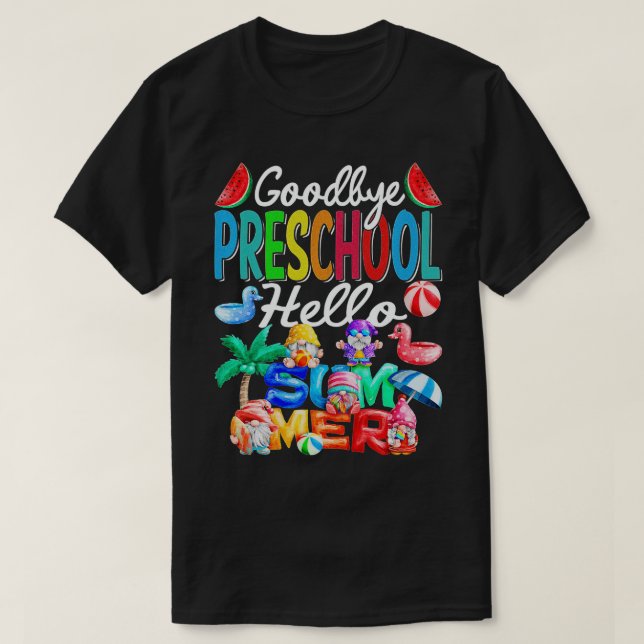 T-shirt Goodbye Kindergarten Hello Summer Gnomes Beach Pre (Design devant)
