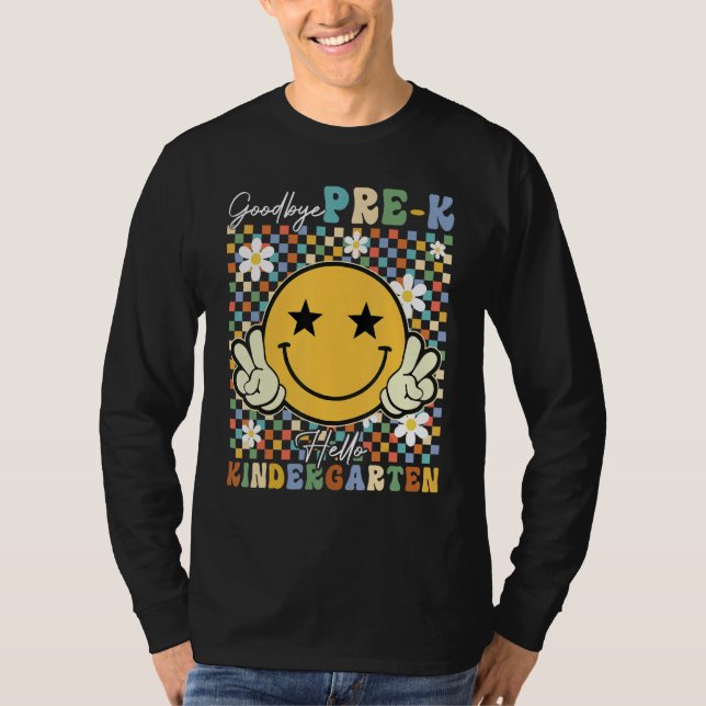 T-shirt Goodbye Pre K Hello Kindergarten Groovy Back To Sc (Devant)