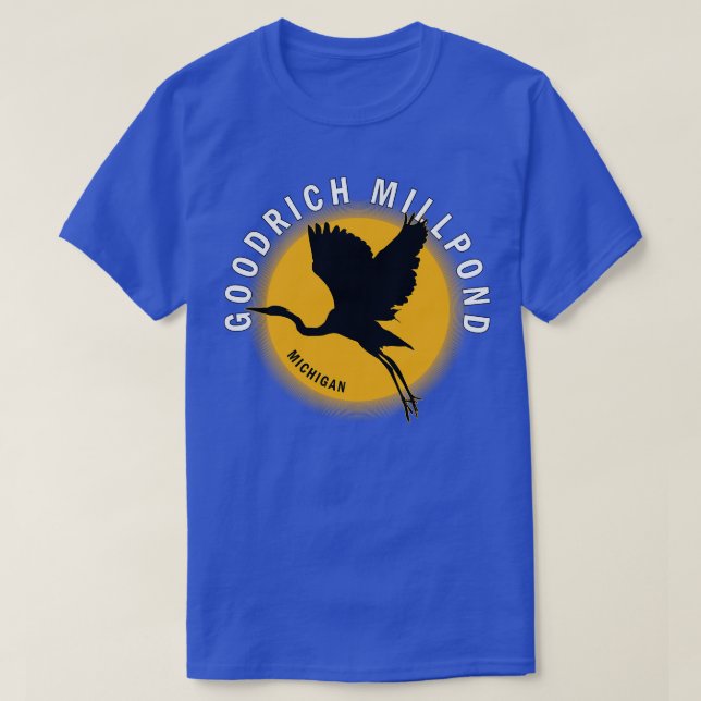 T-shirt Goodrich Millpond dans le Michigan Heron Sunrise (Design devant)
