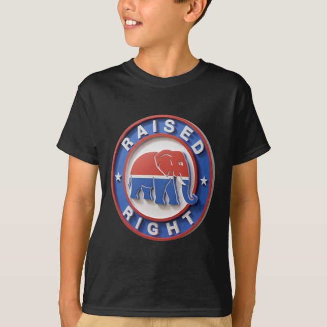T-shirt Gop Elephant Marches Proudly Raised Right Legacy  (Devant)