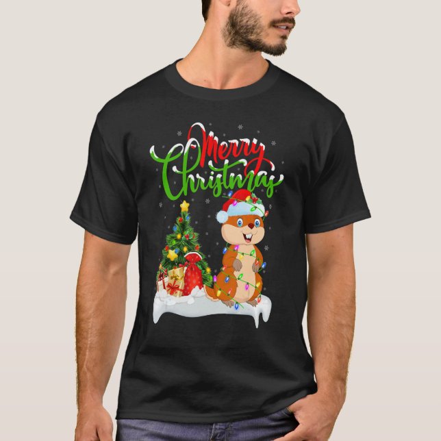 T-shirt Gopher   Xmas Decorations Santa Gopher Christmas (Devant)
