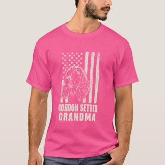 T-shirt Gordon Setter Chien Grandma Drapeau américain Cade