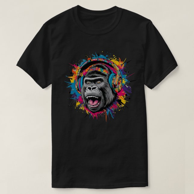 T-shirt Gorilla avec casque Splash (Design devant)