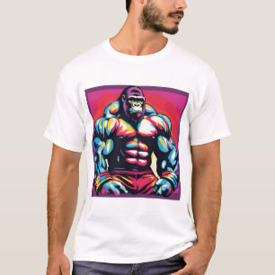 T-shirt Gorilla Bodybuilder Lifter Pop Art Dessin