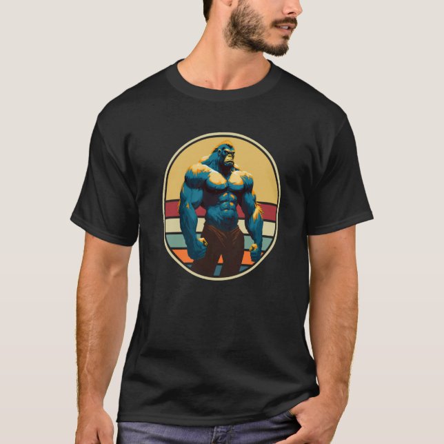 T-shirt Gorilla Bodybuilding Gym Monkey Gorillas Weightlif (Devant)