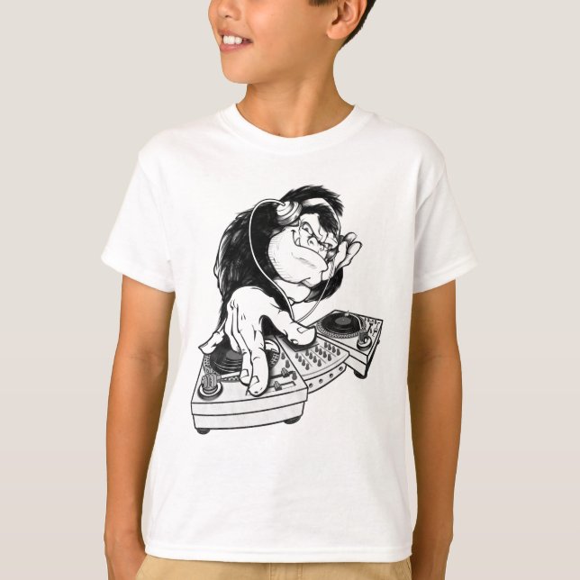 T-shirt Gorilla DJ Design unique (Devant)
