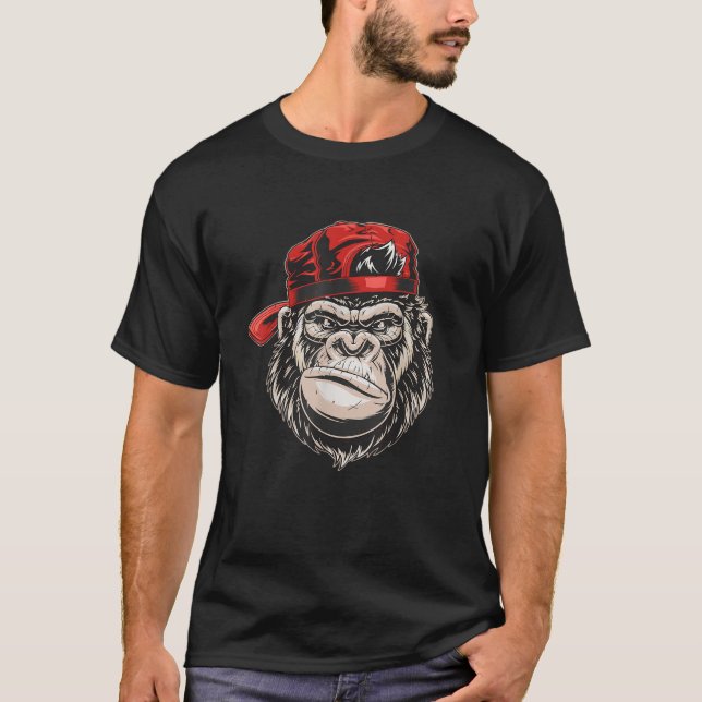 T-shirt Gorilla King Alpha Funny Ape Wildlife (Devant)