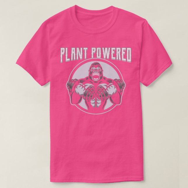 T-shirt Gorilla plante Propulsé Vegan Gym Weightlifter (Design devant)