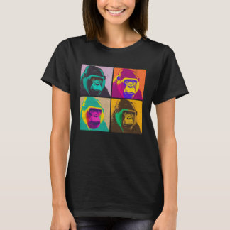 T-shirt Gorilla Pop Illustration Colorful Animal Women