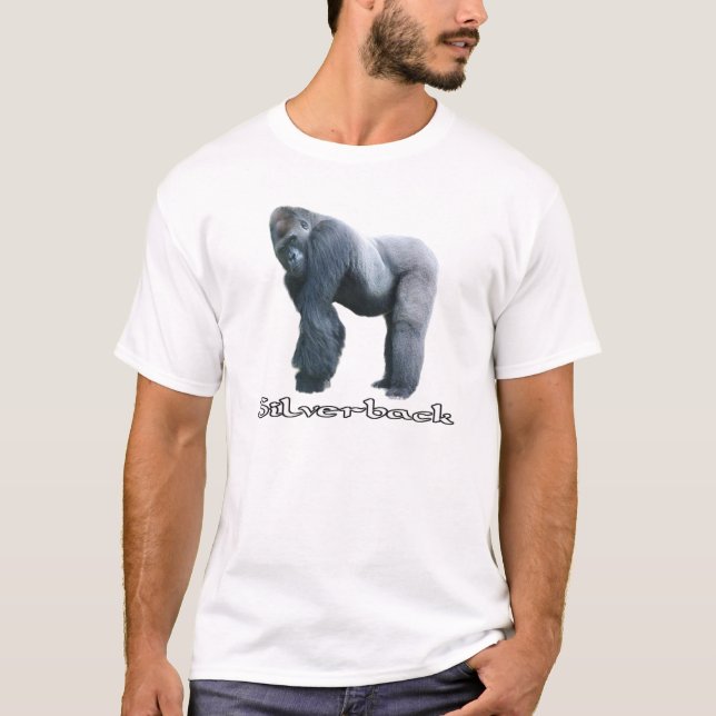 T-Shirt Gorille à dos argenté (Devant)