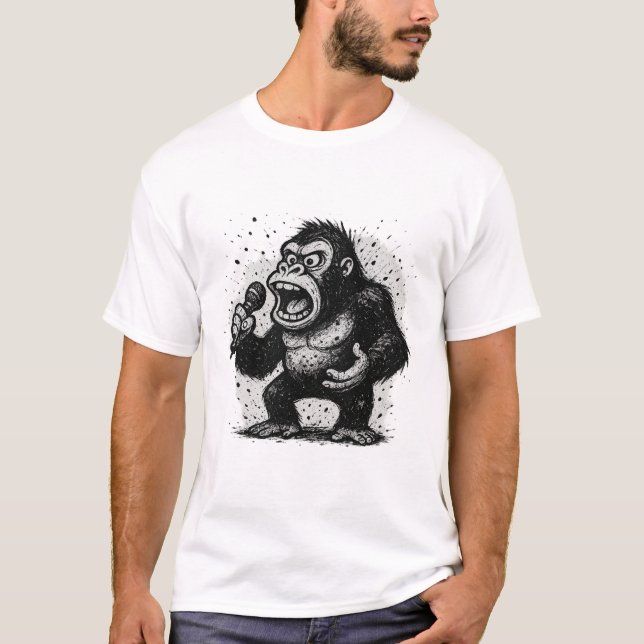 T-shirt Gorille de rock et roll (Devant)