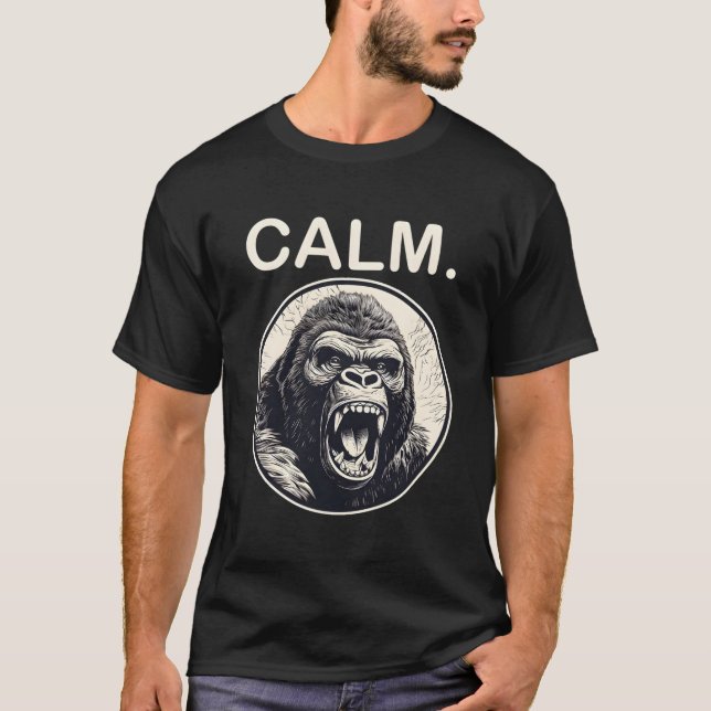 T-shirt Gorille en colère - Singe apaisant (Devant)