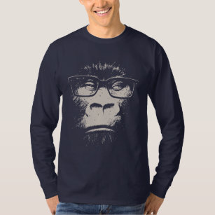 T-shirt Gorille Hipster Avec Verre