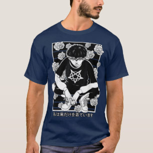 T-shirt Goth Anime Boy Gothique Japonais esthétique Vaporw