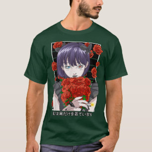 T-shirt Goth Anime Girl Gothique Rose esthétique japonaise
