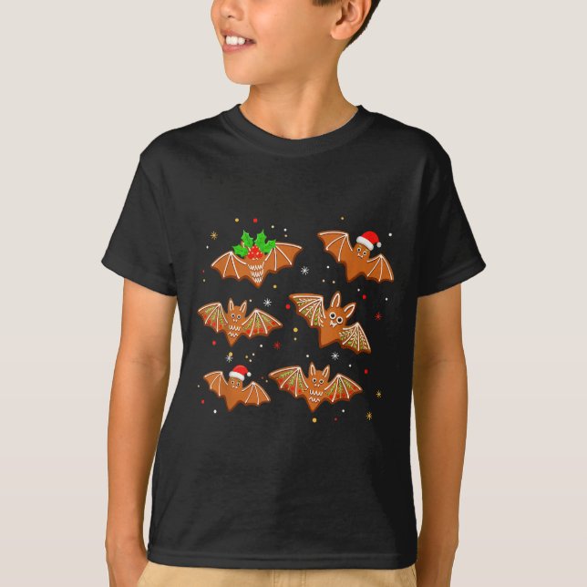 T-shirt Goth Christmas Shirt For Kids, Soky Cute Bat Ginge (Devant)