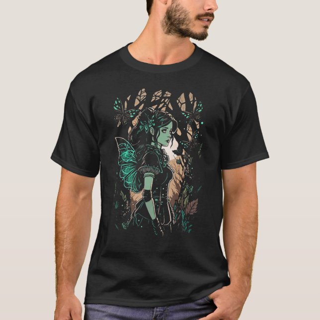 T-shirt Goth Fairy In Mystical Enchanted Forest Grunge Fai (Devant)