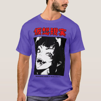 T-shirt Goth foncé HorreurDemon Girl Lewd Japanese Streetw