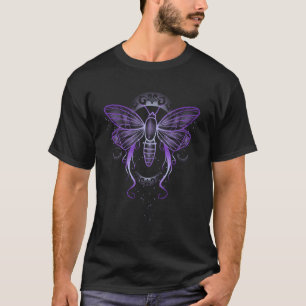 T-shirt Goth Moth Et Crescent Moon Cadeau Conception Dépla