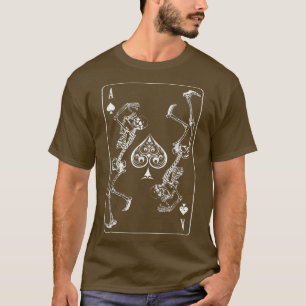 T-shirt Goth Punk Ace Of Spades Carte Shark Gambler Skelet