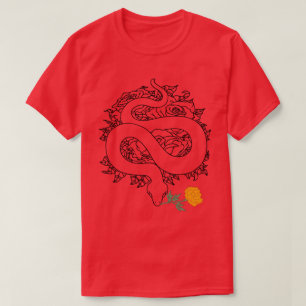 T-shirt Goth Snake Dans L'Herbe Avec Fleur Jaune