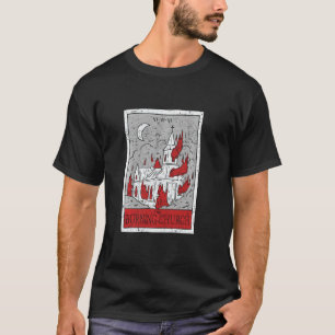 T-shirt Goth Tarot gothique Occulte Burning Church Grunge 