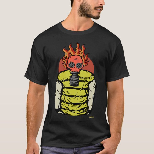 T-shirt Goth Vidéo Jeu Gaz Masque Gamer (Devant)