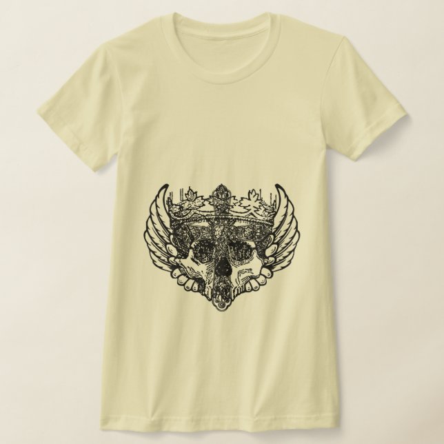 T-shirt Gothic,Alternative Style Skull With Cross Tee  (Poser)