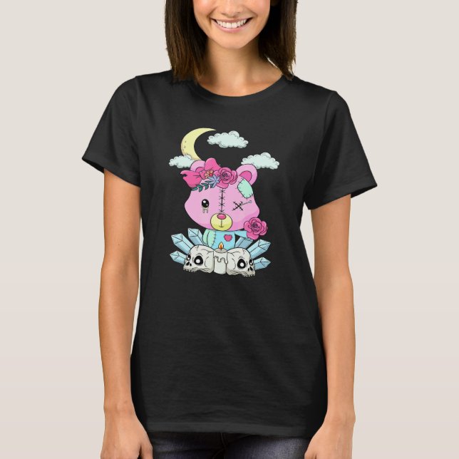 T-shirt Gothic Pastel Teddy Bat Creepy Voodoo 1 (Devant)