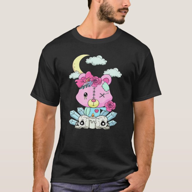 T-shirt Gothic Pastel Teddy Bat Creepy Voodoo 1 (Devant)