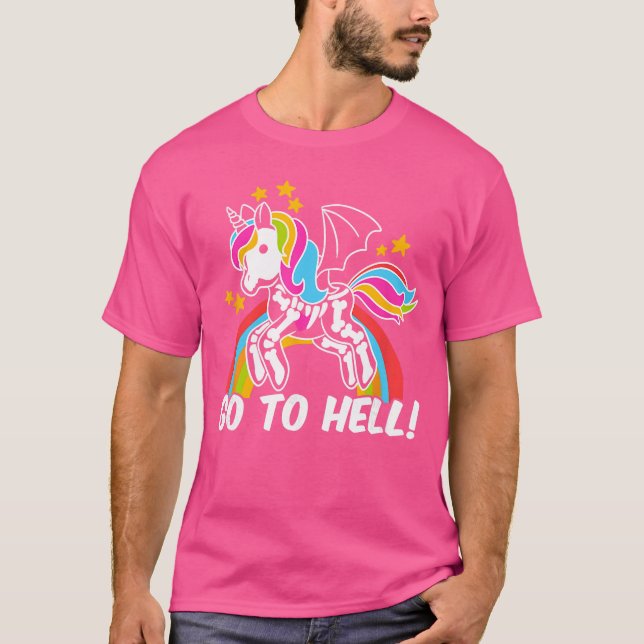 T-shirt Gothic Unicorn Comic family (Devant)