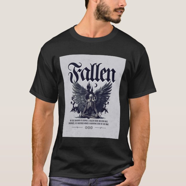 T-shirt gothique Angel Skeleton Fallen (Devant)