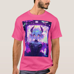 T-shirt Gothique Cyberpunk Demon Imaginaire Anime Girl