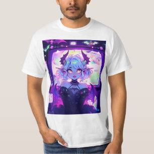 T-shirt Gothique Cyberpunk Demon Imaginaire Anime Girl