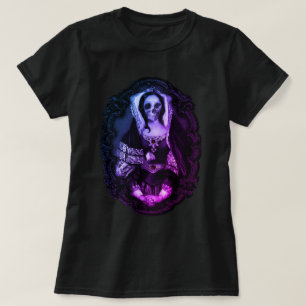 T-shirt gothique dame crâne violet