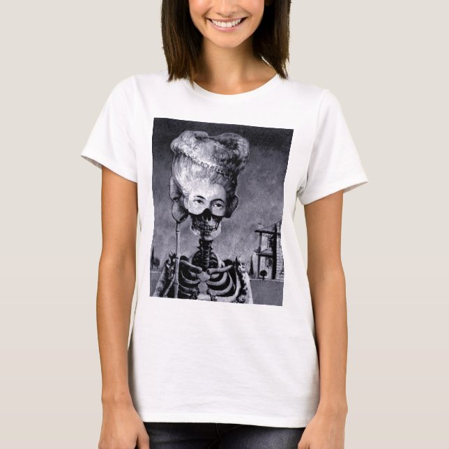 T-shirt Gothique Masqué Halloween Squelette (Devant)