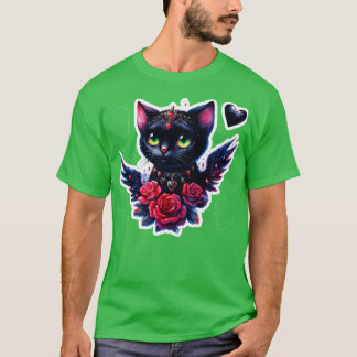 T-shirt Gothique mignon Chat goth valentinjour Sticker TSh