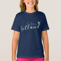 Gotland Drapeau Design de script de coeur, Suède T
