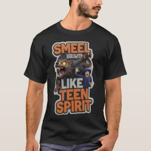 T-shirt Goule effrayant avec des yeux brillants et un text
