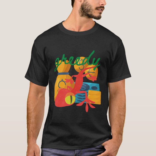 T-shirt gourmand gecko, maître des marchés financiers (Devant)
