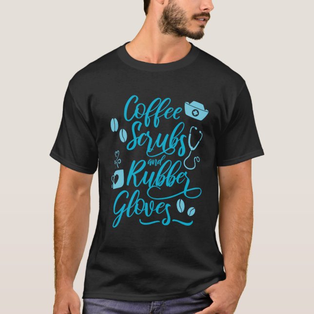 T-shirt Gousses De Café Et Gants En Caoutchouc (Devant)