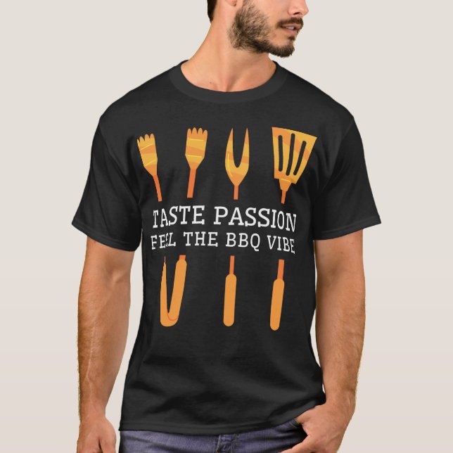 T-shirt Goûtez Passion Sentez Le Barbecue Vibe Golden Gril (Devant)