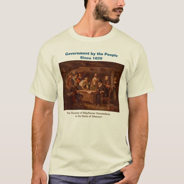 T-shirt Gouvernement descendant de Mayflower par le peuple (Devant)