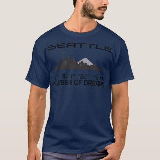 T-shirt Gps Coordonnées Ville Seattle Skyline Dream Ville 