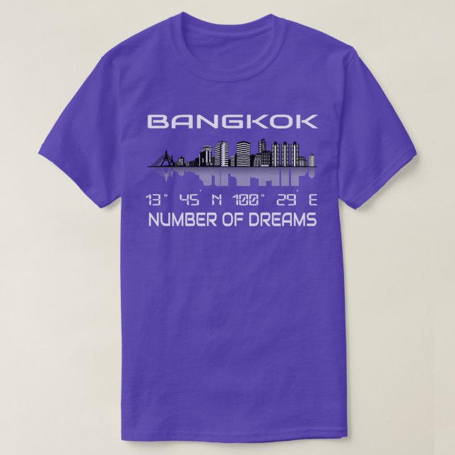 T-shirt Gps Coordonner Bangkok Skyline Dream City (Design devant)